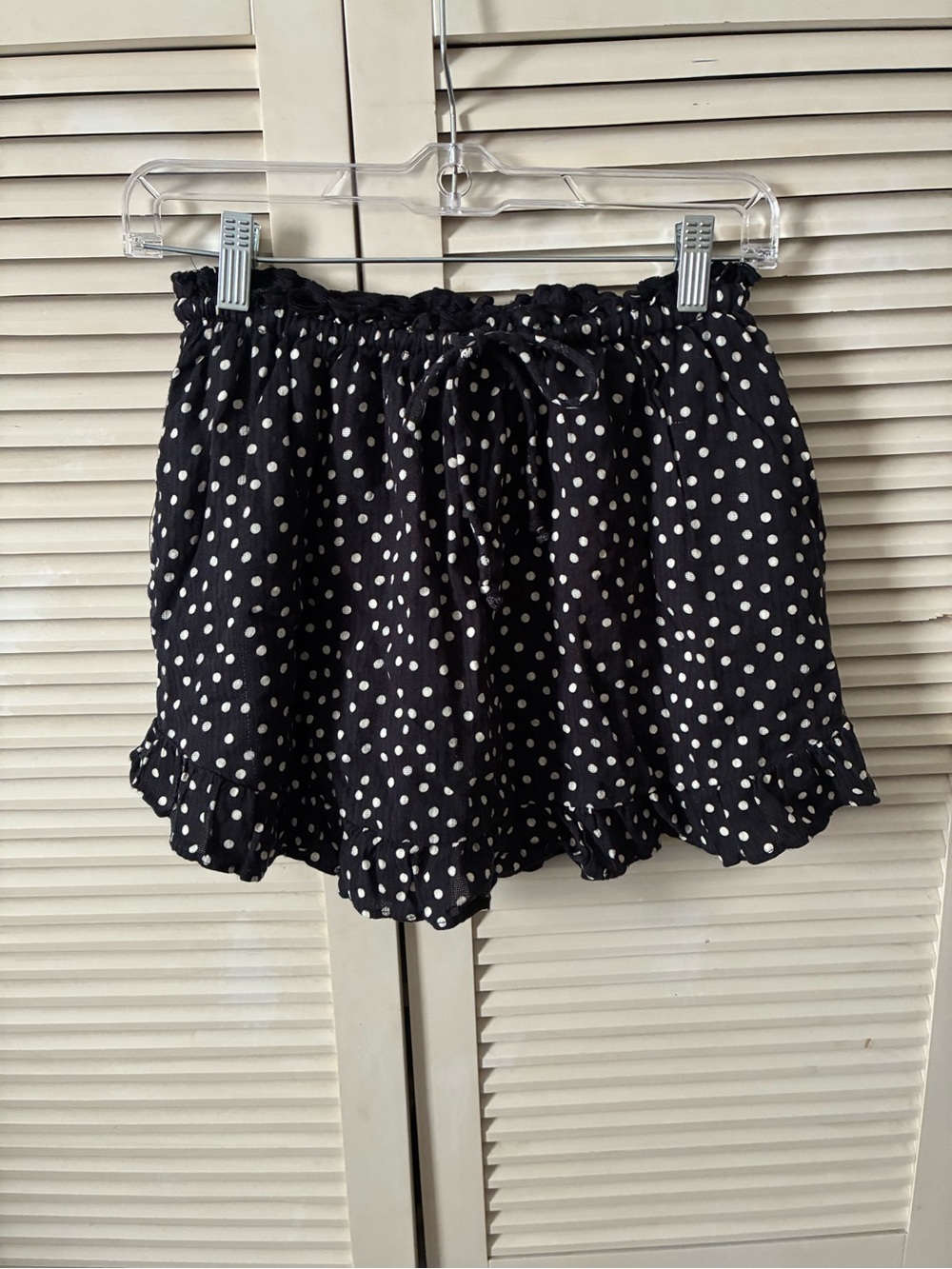 Free People Black Polka Dot Ruffle Skort
